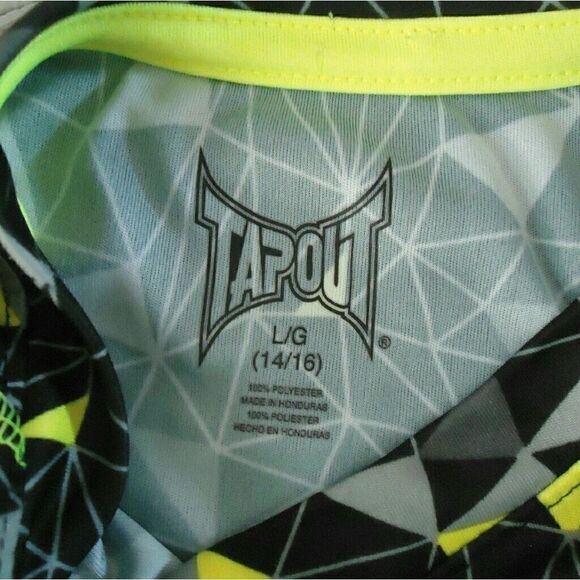 Tapout Athletic Cycling Youth Shirt Size L (14 - 16) Geometric Spider Web Design - Picture 2 of 5